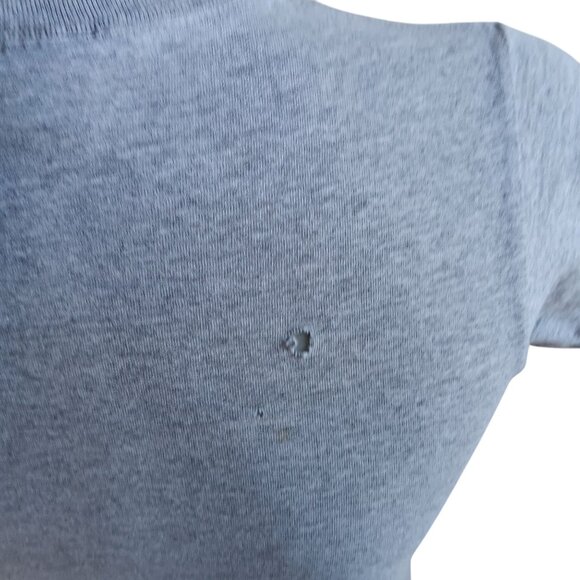 Reebok Vintage Women's T-shirt SMALL 1990s Heather gray Spellout Logo - Picture 5 of 7